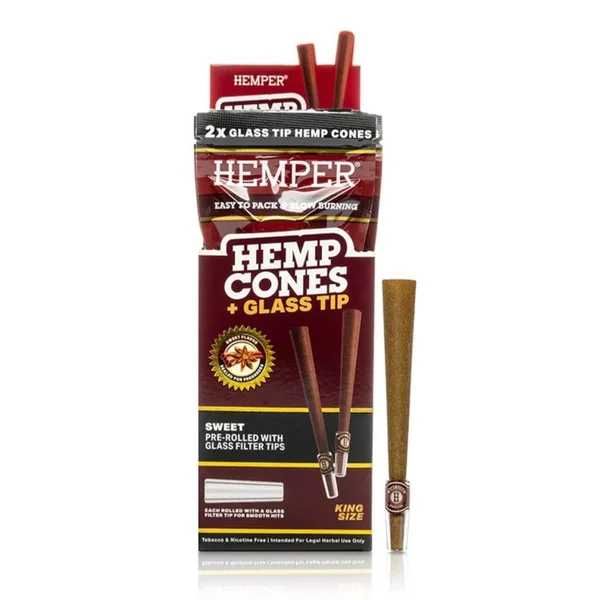 Hemper King Size Pre-Rolled Hemp Cones with Glass Filter Tips