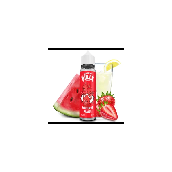 Pastèque Fraise Monsieur Bulle 50ml Liquideo