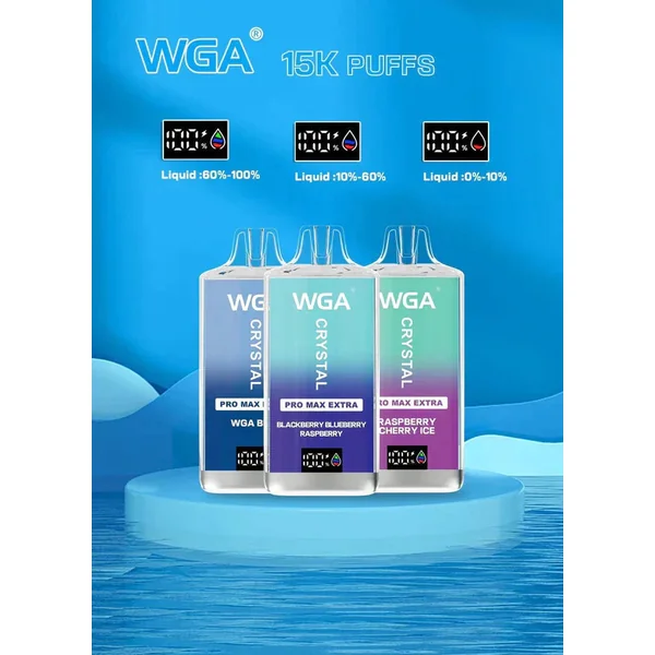 WGA Crystal Pro Max Extra 15000 Puffs Jetable Vape (Boîte de 10)